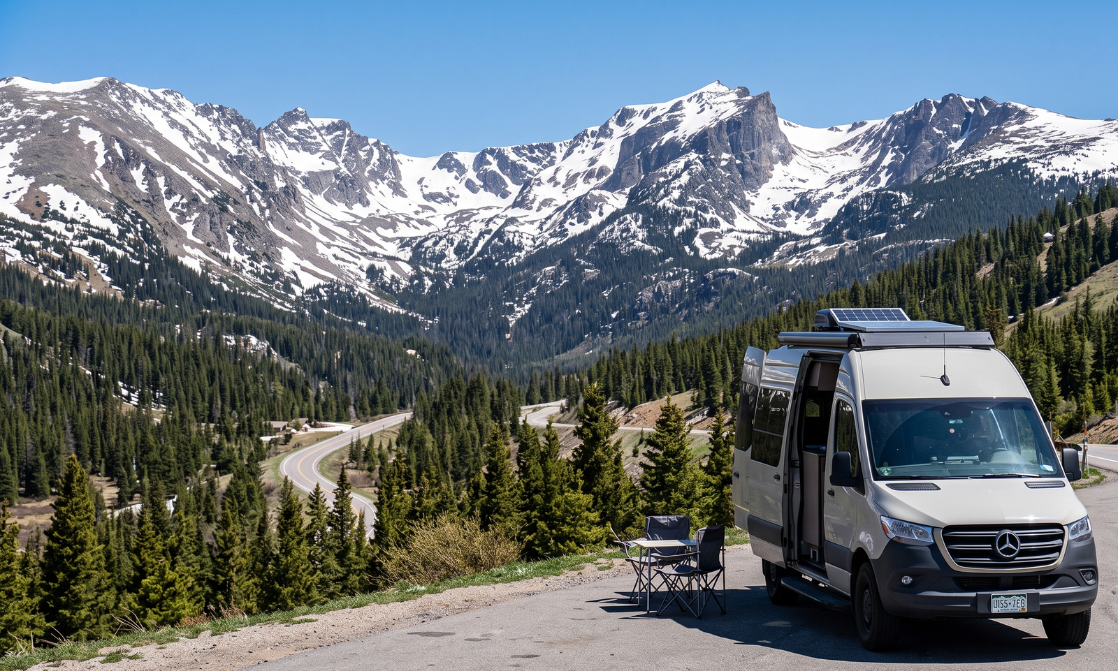 camper van parked on vew point