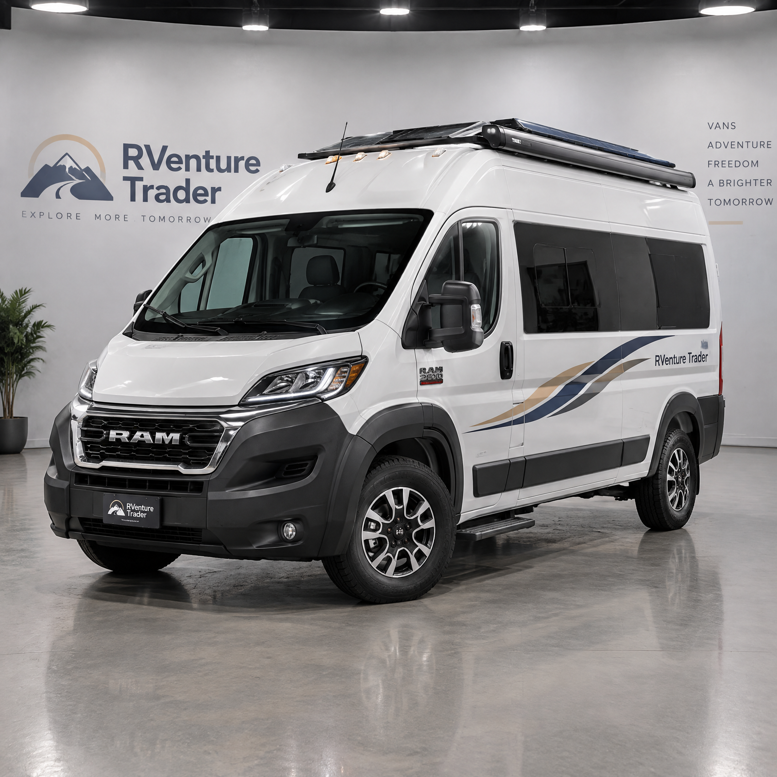 Ram Promaster camper van in RVenture Trader studio