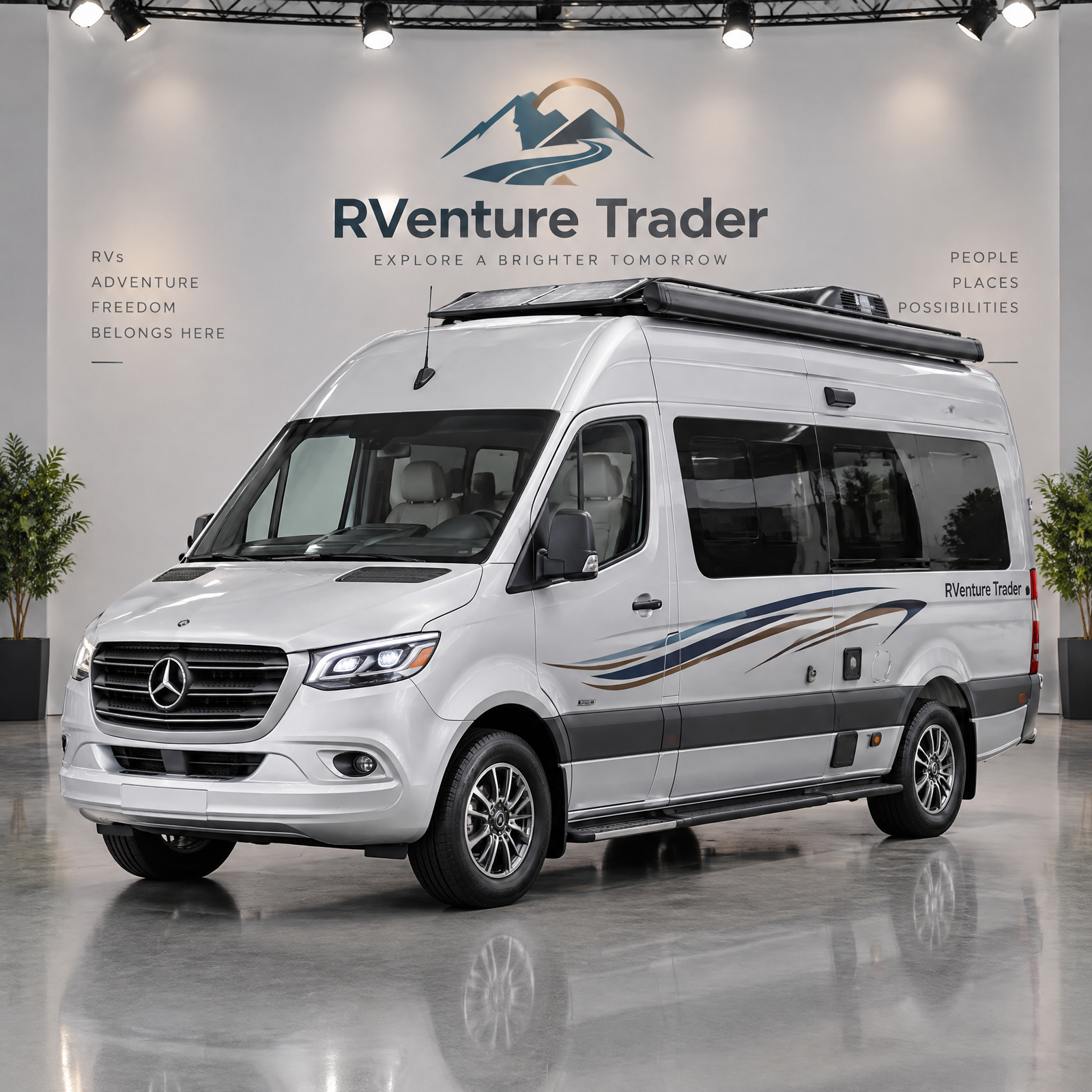 Mercedes camper van in RVenture Trader studio