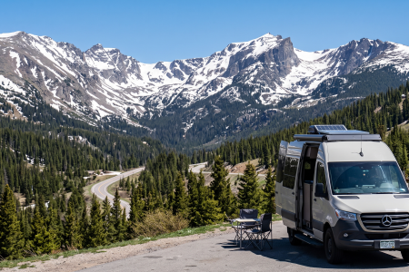 camper van parked on vew point