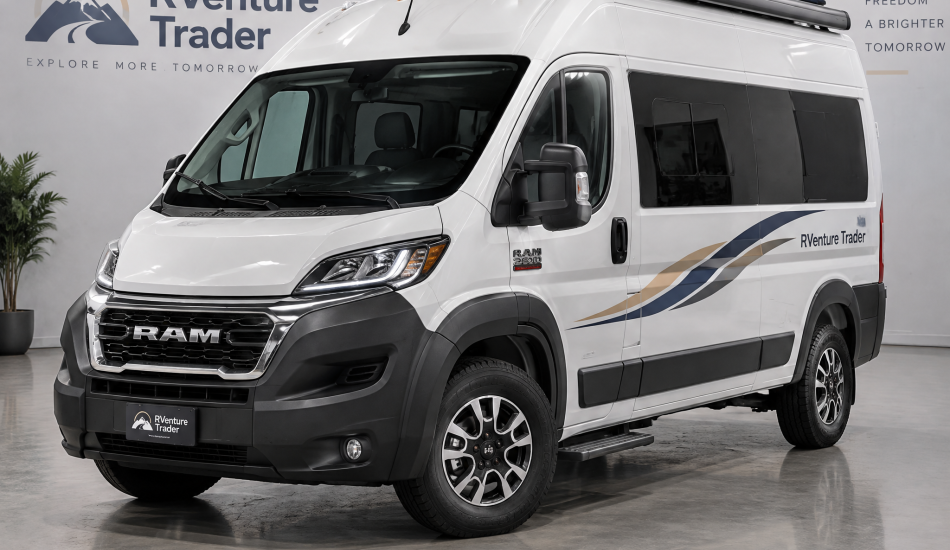 Ram Promaster camper van in RVenture Trader studio