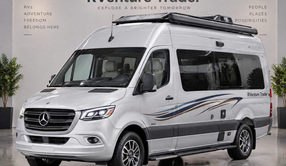 Mercedes camper van in RVenture Trader studio